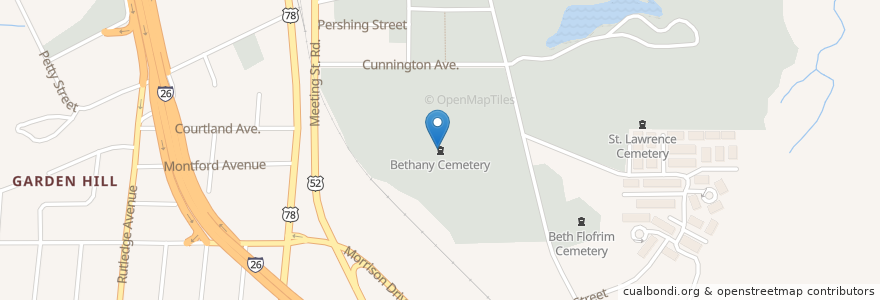 Mapa de ubicacion de Bethany Cemetery en États-Unis D'Amérique, Caroline Du Sud, Charleston County, Charleston.