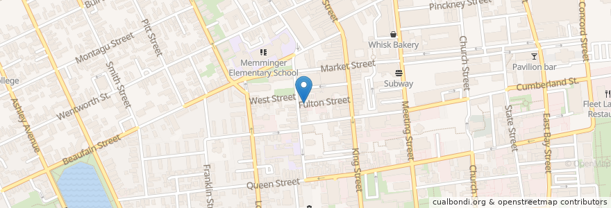Mapa de ubicacion de Fulton Street Chapel en 美利坚合众国/美利堅合眾國, 南卡罗来纳州 / 南卡羅萊納州, Charleston County, Charleston.