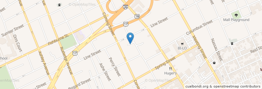 Mapa de ubicacion de Greater Saint Luke African Methodist Episcopal Church en United States, South Carolina, Charleston County, Charleston.