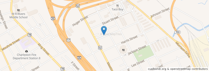 Mapa de ubicacion de New Mount Pisgah Baptist Church en États-Unis D'Amérique, Caroline Du Sud, Charleston County, Charleston.