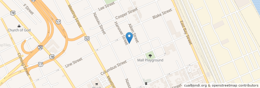 Mapa de ubicacion de Vanderhorst Memorial Christian Methodist Episcopal Church en 美利坚合众国/美利堅合眾國, 南卡罗来纳州 / 南卡羅萊納州, Charleston County, Charleston.