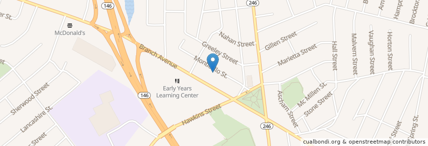 Mapa de ubicacion de Monsigner Bove School en United States, Rhode Island, Providence County, Providence.