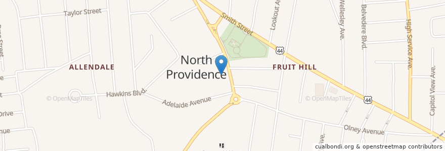 Mapa de ubicacion de Saint Marys Home en United States, Rhode Island, Providence County, North Providence.