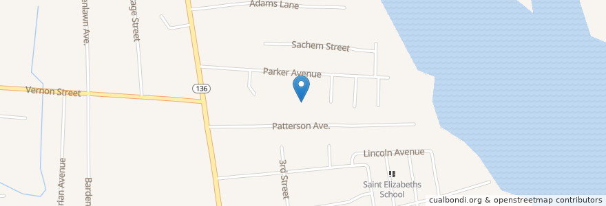 Mapa de ubicacion de Child Street School en Amerika Syarikat, Pulau Rhode, Bristol County, Warren.