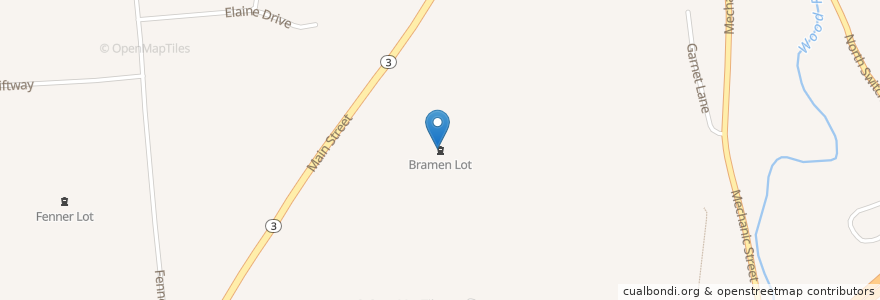 Mapa de ubicacion de Bramen Lot en アメリカ合衆国, ロードアイランド州, Washington County, Hopkinton.