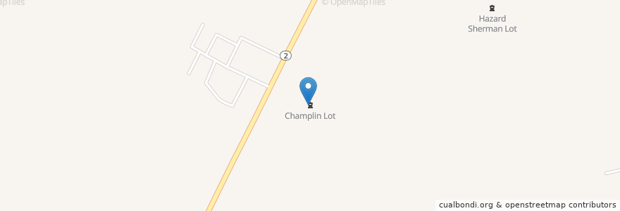 Mapa de ubicacion de Champlin Lot en Amerika Birleşik Devletleri, Rhode Island, Washington County, Exeter.