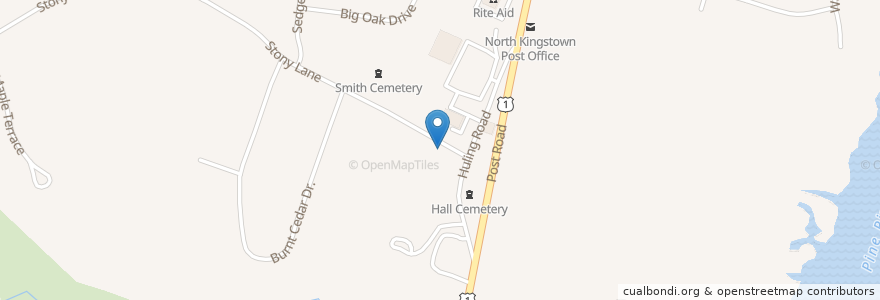 Mapa de ubicacion de Hall Cemetery en Vereinigte Staaten Von Amerika, Rhode Island, Washington County, North Kingstown.