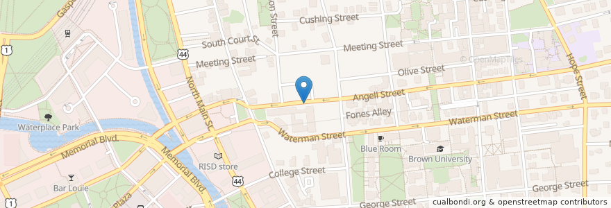 Mapa de ubicacion de Congdon Street Baptist Church en ایالات متحده آمریکا, Rhode Island, Providence County, Providence.
