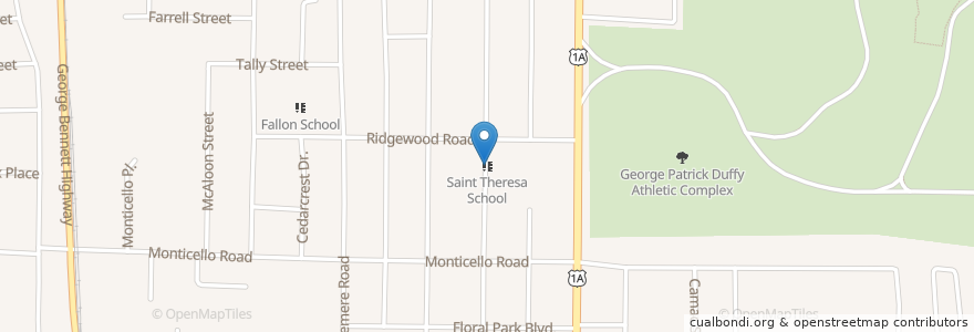 Mapa de ubicacion de Saint Theresa School en Estados Unidos De América, Rhode Island, Providence County, Pawtucket.