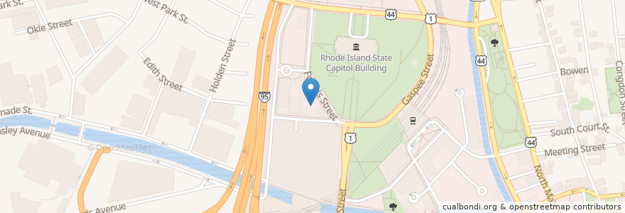 Mapa de ubicacion de University of Rhode Island en United States, Rhode Island, Providence County, Providence.
