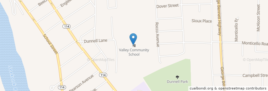 Mapa de ubicacion de Valley Community School en 미국, 로드아일랜드, Providence County, Pawtucket.
