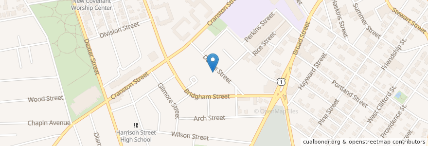 Mapa de ubicacion de First Tabernacle Church en Stati Uniti D'America, Rhode Island, Providence County, Providence.