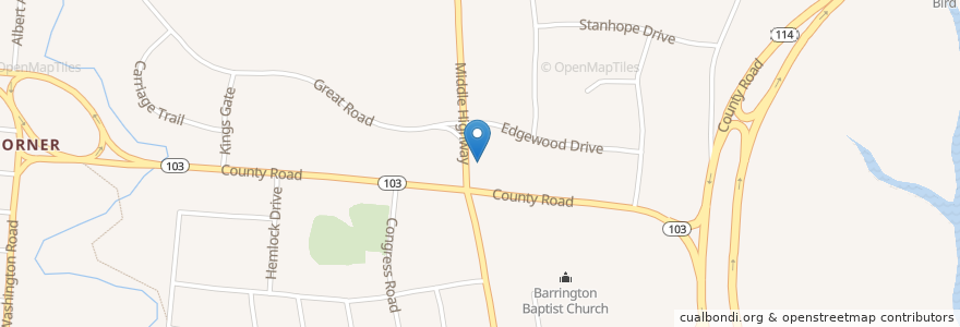 Mapa de ubicacion de Red Brick Nursery School en Amerika Syarikat, Pulau Rhode, Bristol County, Barrington.