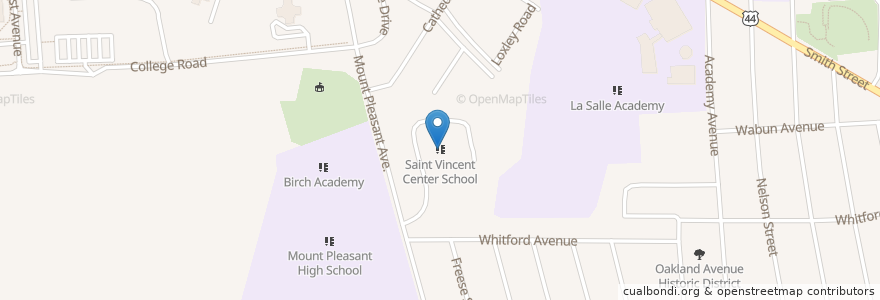 Mapa de ubicacion de Saint Vincent Center School en Stati Uniti D'America, Rhode Island, Providence County, Providence.