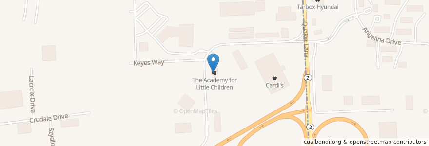 Mapa de ubicacion de The Academy for Little Children en Verenigde Staten, Rhode Island, Kent County, West Warwick.
