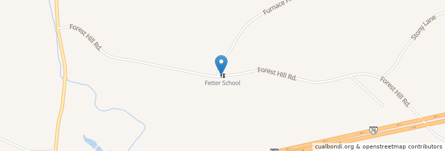 Mapa de ubicacion de Fetter School en アメリカ合衆国, ペンシルベニア州, Lancaster County.