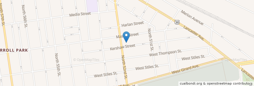 Mapa de ubicacion de Bible Way Baptist Church en 미국, 펜실베이니아, Philadelphia County, 필라델피아.