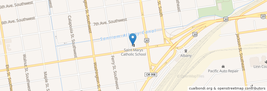 Mapa de ubicacion de Saint Marys Catholic School en الولايات المتّحدة الأمريكيّة, أوريغون, Linn County, Albany.