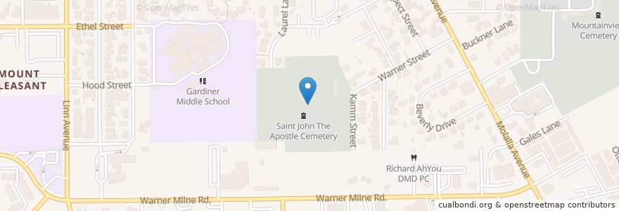 Mapa de ubicacion de Saint Pauls Cemetery en Amerika Syarikat, Oregon, Clackamas County, Oregon City.