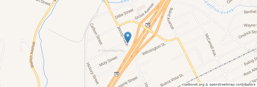 Mapa de ubicacion de Hays Avenue School en 미국, 펜실베이니아, Washington County, Canton Township.