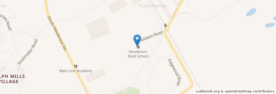 Mapa de ubicacion de Henderson Road School en Stati Uniti D'America, Pennsylvania, Montgomery County, Upper Merion Township.