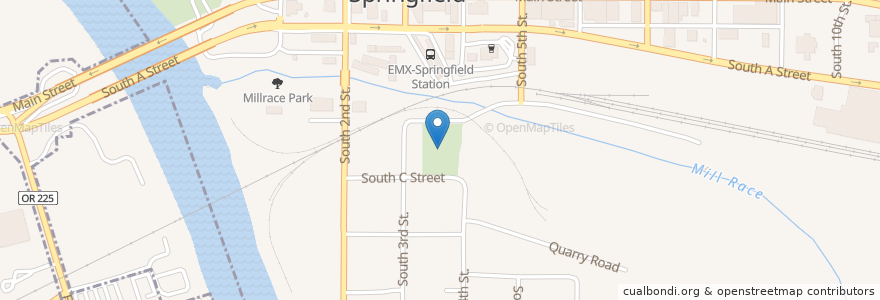 Mapa de ubicacion de Old Springfield IOOF Cemetery en United States, Oregon, Lane County.