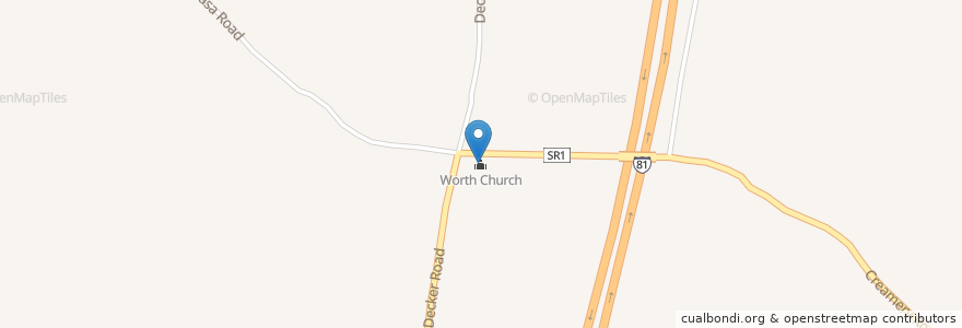 Mapa de ubicacion de Worth Church en United States, Pennsylvania, Lackawanna County.