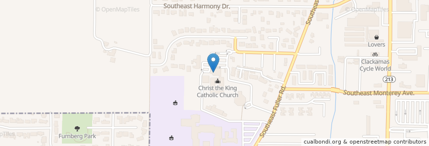 Mapa de ubicacion de Christ the King Parish School en Estados Unidos De América, Oregón, Clackamas County.