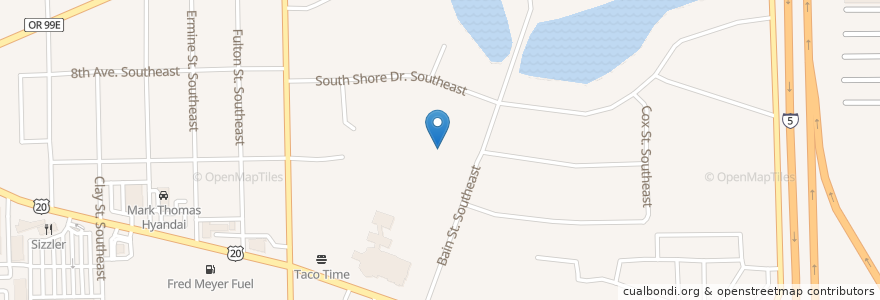 Mapa de ubicacion de South Shore Elementary School en Estados Unidos Da América, Oregon, Linn County, Albany.