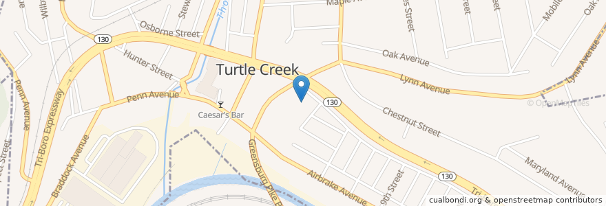 Mapa de ubicacion de Woodland Hills Academy en Amerika Syarikat, Pennsylvania, Allegheny County, Turtle Creek.