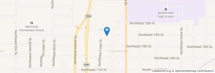 Mapa de ubicacion de Media Arts Communication Academy en Verenigde Staten, Oregon, Yamhill County, Mcminnville.
