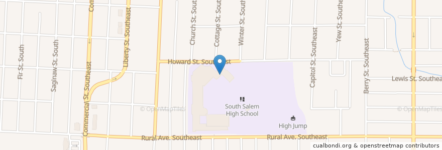 Mapa de ubicacion de Howard Street Charter School en Соединённые Штаты Америки, Орегон, Marion County, Salem.