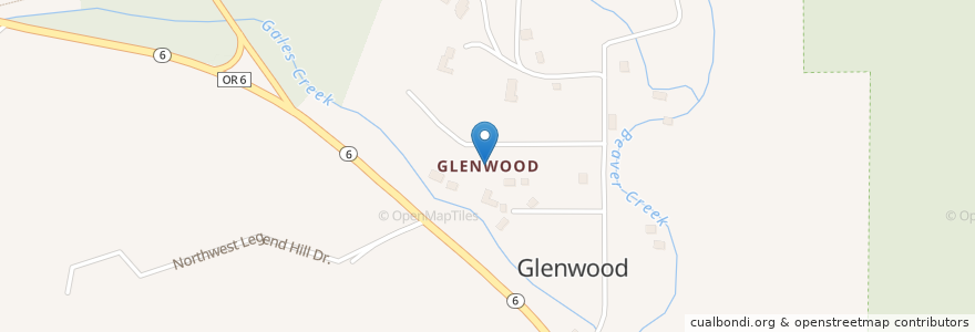 Mapa de ubicacion de Glenwood Post Office en Estados Unidos Da América, Oregon, Washington County.