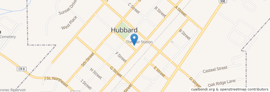 Mapa de ubicacion de Hubbard Post Office en 미국, 오리건, Marion County, Hubbard.