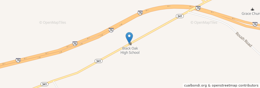 Mapa de ubicacion de Black Oak High School en 미국, 펜실베이니아, Dauphin County.