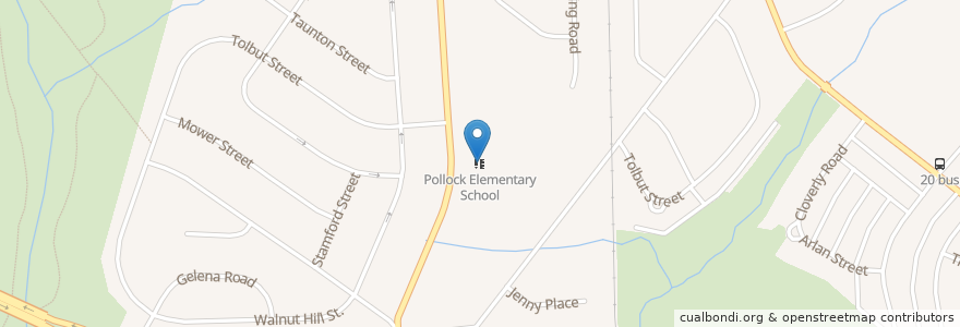 Mapa de ubicacion de Pollock Elementary School en Stati Uniti D'America, Pennsylvania, Philadelphia County, Philadelphia.