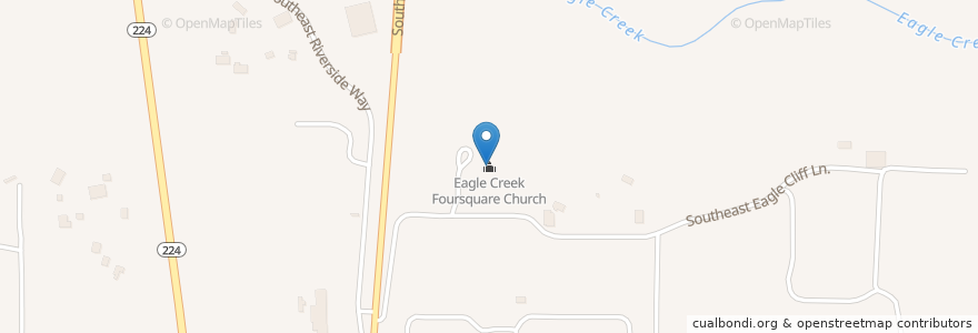 Mapa de ubicacion de Eagle Creek Foursquare Church en États-Unis D'Amérique, Oregon, Clackamas County.