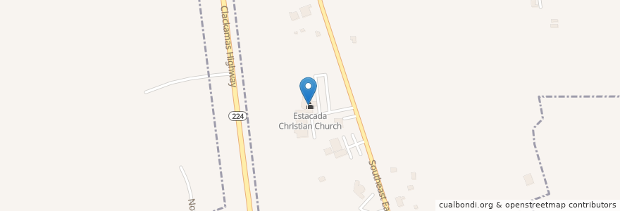 Mapa de ubicacion de Estacada Christian Church en Vereinigte Staaten Von Amerika, Oregon, Clackamas County, Estacada.