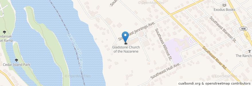 Mapa de ubicacion de Gladstone Church of the Nazarene en Amerika Syarikat, Oregon, Clackamas County, Jennings Lodge.