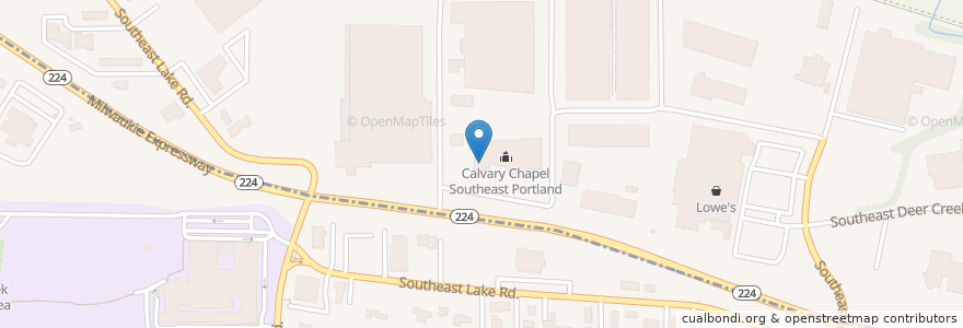 Mapa de ubicacion de Calvary Chapel Southeast Portland en Соединённые Штаты Америки, Орегон, Clackamas County.