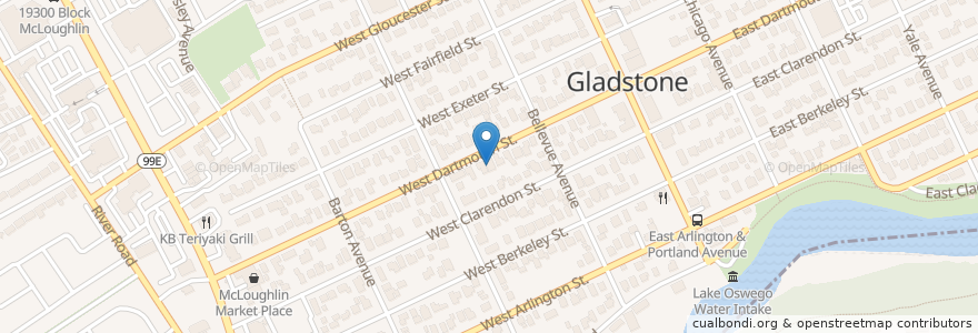Mapa de ubicacion de Church of Christ of Gladstone en États-Unis D'Amérique, Oregon, Clackamas County, Gladstone.