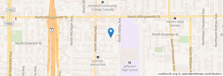 Mapa de ubicacion de Church of Christ of Piedmont en United States, Oregon, Portland, Multnomah County.