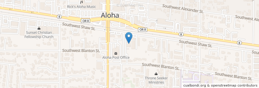 Mapa de ubicacion de Korean Bethel Presbyterian Church en Amerika Syarikat, Oregon, Washington County, Aloha.