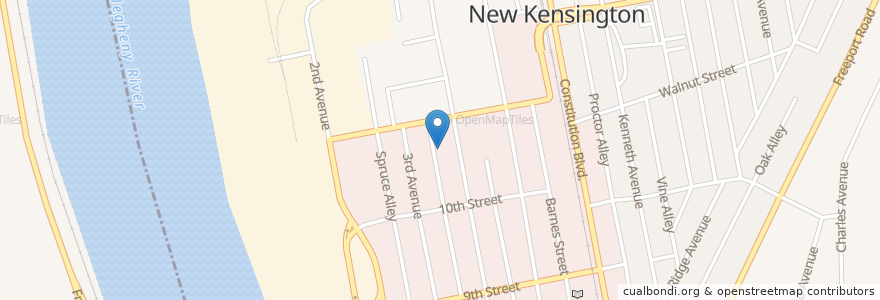 Mapa de ubicacion de John F Kennedy Elementary School en United States, Pennsylvania, Westmoreland County, New Kensington.