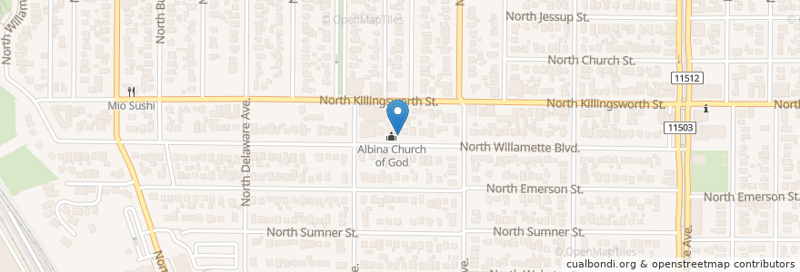 Mapa de ubicacion de New Heights Community Church en Estados Unidos De América, Oregón, Portland, Multnomah County.