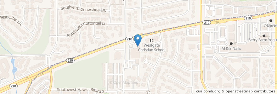 Mapa de ubicacion de Westgate Christian School en United States, Oregon, Washington County, Beaverton, Tigard.