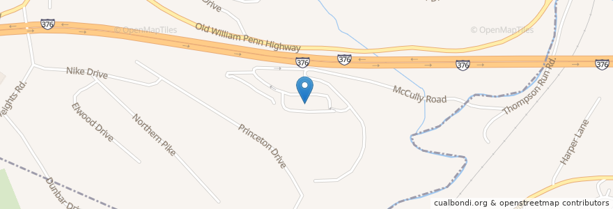 Mapa de ubicacion de Sri Venkateswara Temple en 미국, 펜실베이니아, Allegheny County, Penn Hills.