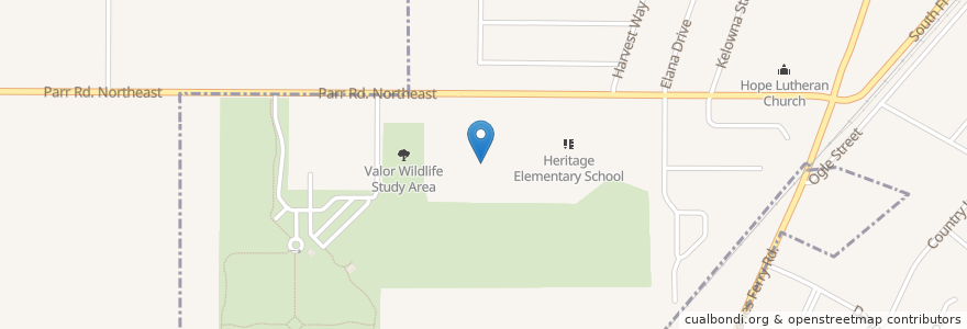 Mapa de ubicacion de Valor Middle School en アメリカ合衆国, オレゴン州, Marion County, Woodburn.