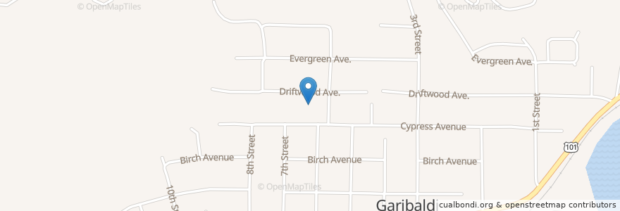 Mapa de ubicacion de Garibaldi Elementary School en United States, Oregon, Tillamook County, Garibaldi.