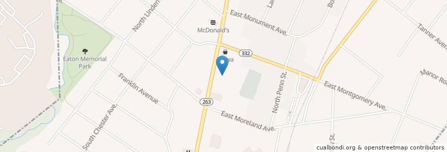 Mapa de ubicacion de Hatboro Baptist Church en United States, Pennsylvania, Montgomery County, Hatboro.